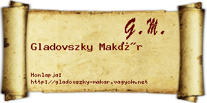 Gladovszky Makár névjegykártya