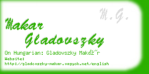 makar gladovszky business card